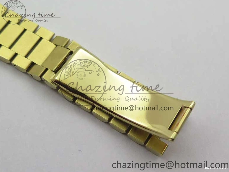 0212 DailyWear Day-Date 36mm 128235 YG Crystal BP Best Edition Silver Crystal Marker Dial on YG President Bracelet A 2676